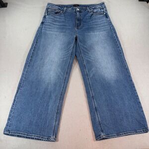 Quince Organic Cotton Wide Leg Jeans Womens 33 High Rise Blue